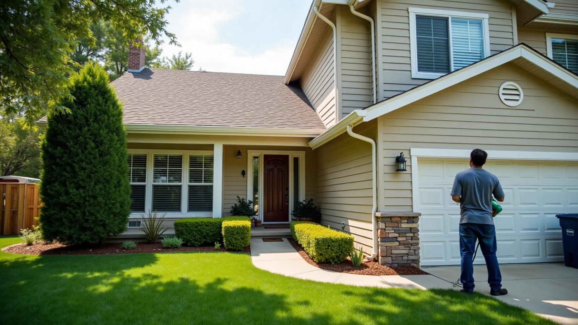 Sacramento home exterior being soft-washed professionally